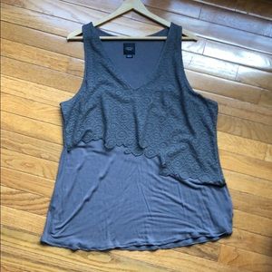 Anthro/Deletta Tank Gray Lace XL